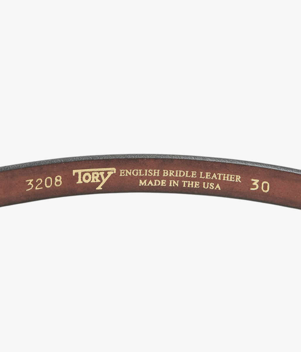 TORY LEATHER ''3208 3/4 WIDE PLAIN CREASED BELT'' (HAVANA/BRASS)