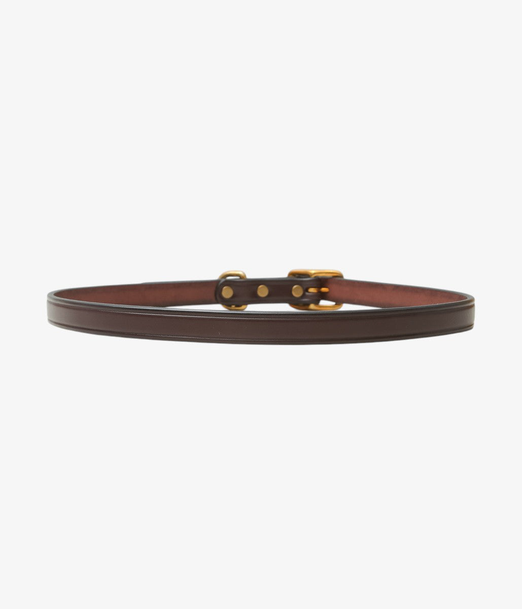 TORY LEATHER ''3208 3/4 WIDE PLAIN CREASED BELT'' (HAVANA/BRASS)