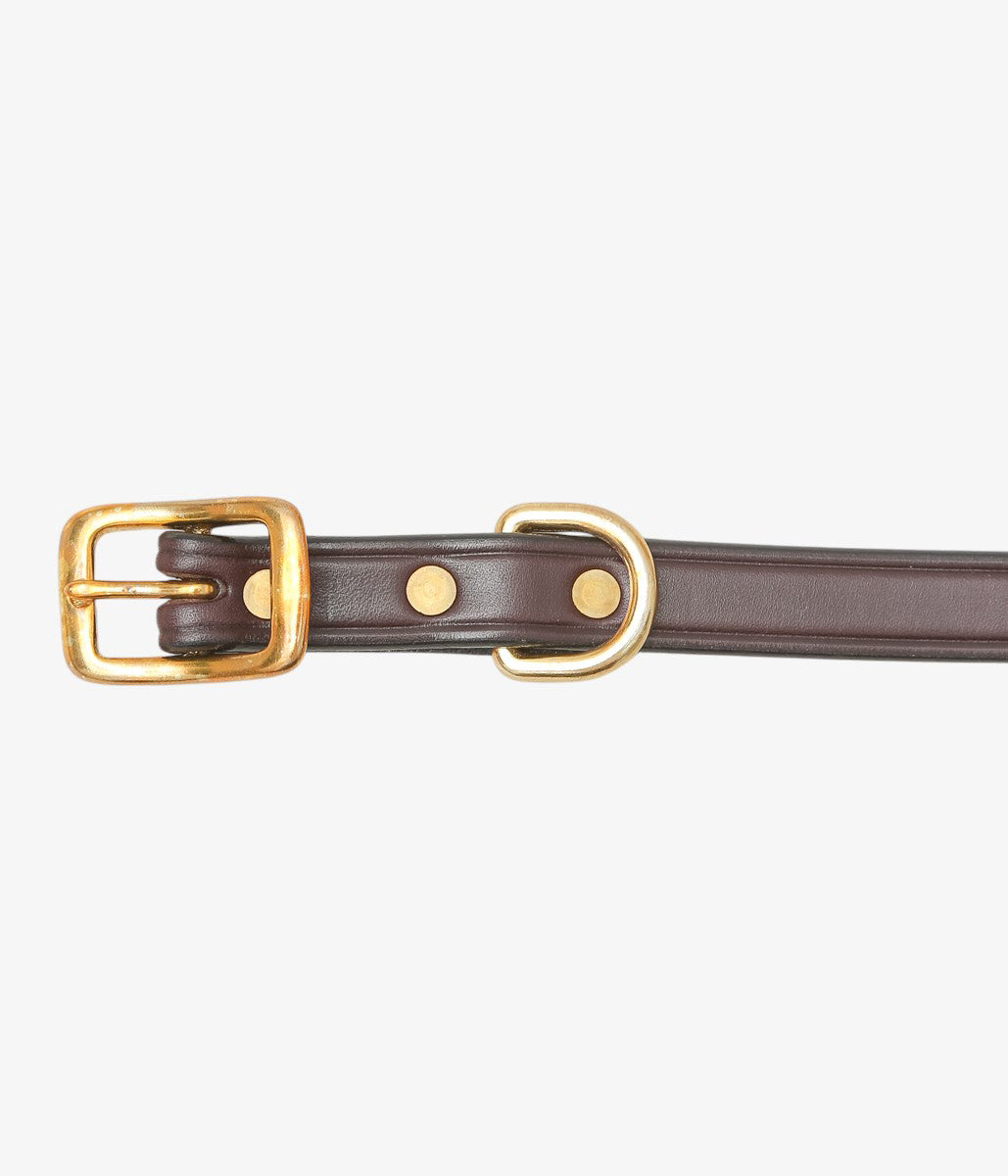 TORY LEATHER ''3208 3/4 WIDE PLAIN CREASED BELT'' (HAVANA/BRASS)