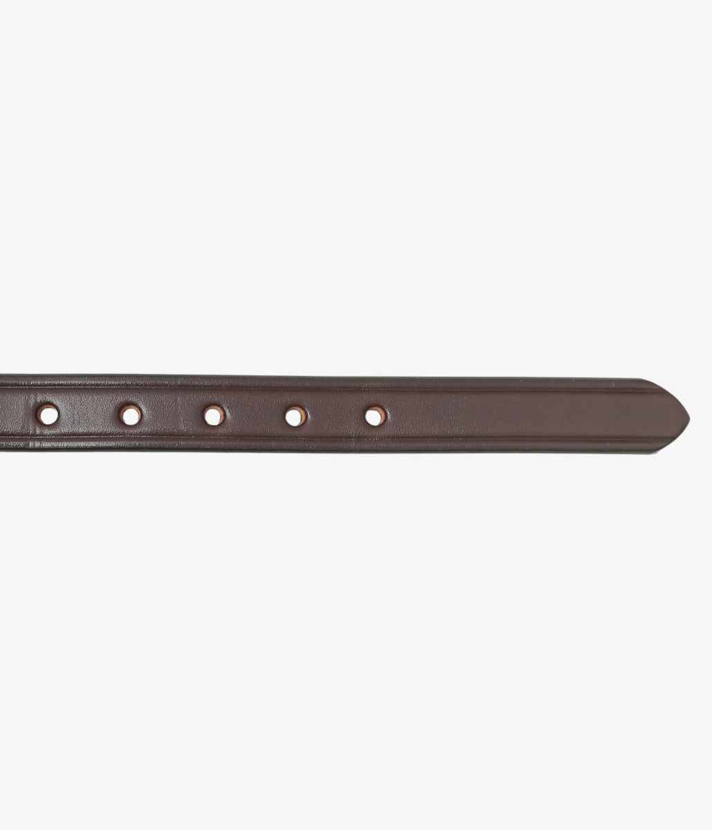 TORY LEATHER ''3208 3/4 WIDE PLAIN CREASED BELT'' (HAVANA/BRASS)