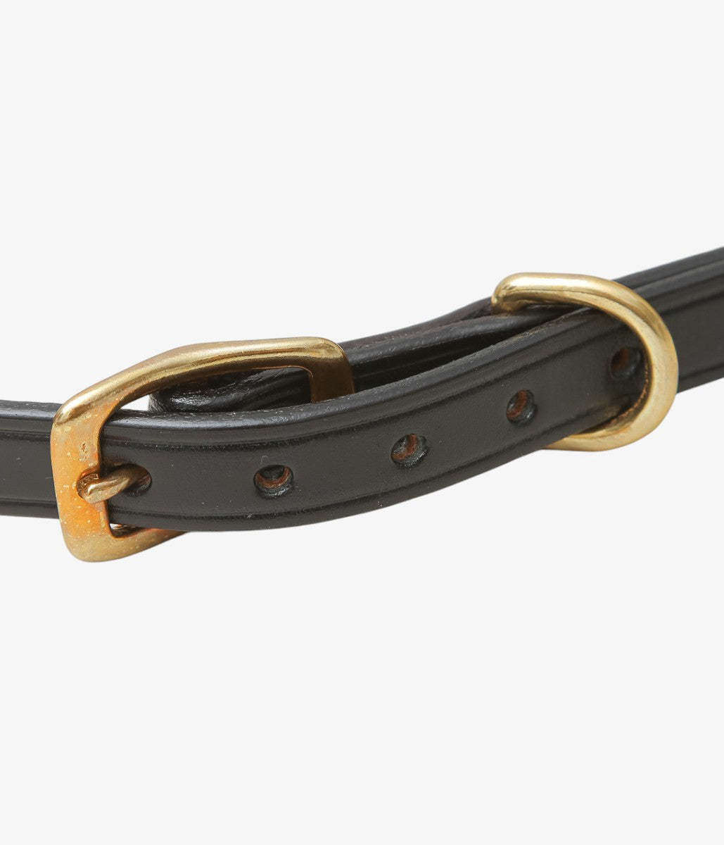 TORY LEATHER ''3213 3/4 WIDE PLAIN CREASED BELT'' (BLACK/BRASS)