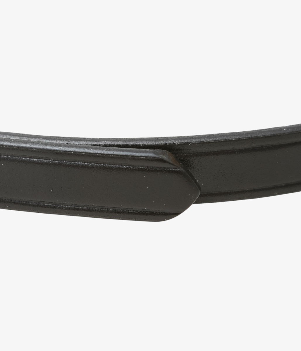 TORY LEATHER ''3213 3/4 WIDE PLAIN CREASED BELT'' (BLACK/BRASS)