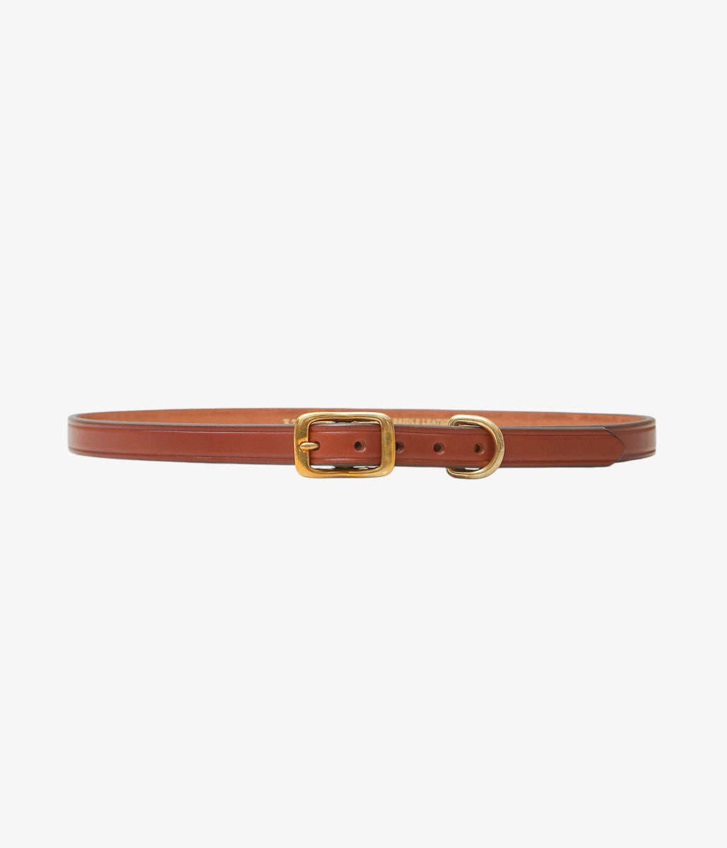 TORY LEATHER ''3214 3/4 WIDE PLAIN CREASED BELT'' (OAKBARK/BRASS)