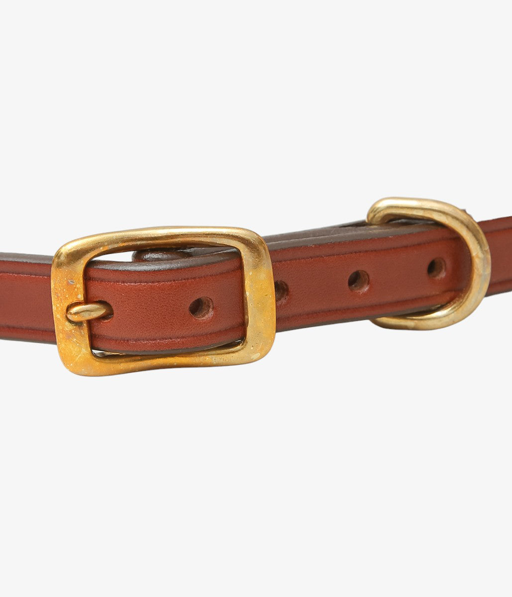 TORY LEATHER ''3214 3/4 WIDE PLAIN CREASED BELT'' (OAKBARK/BRASS)