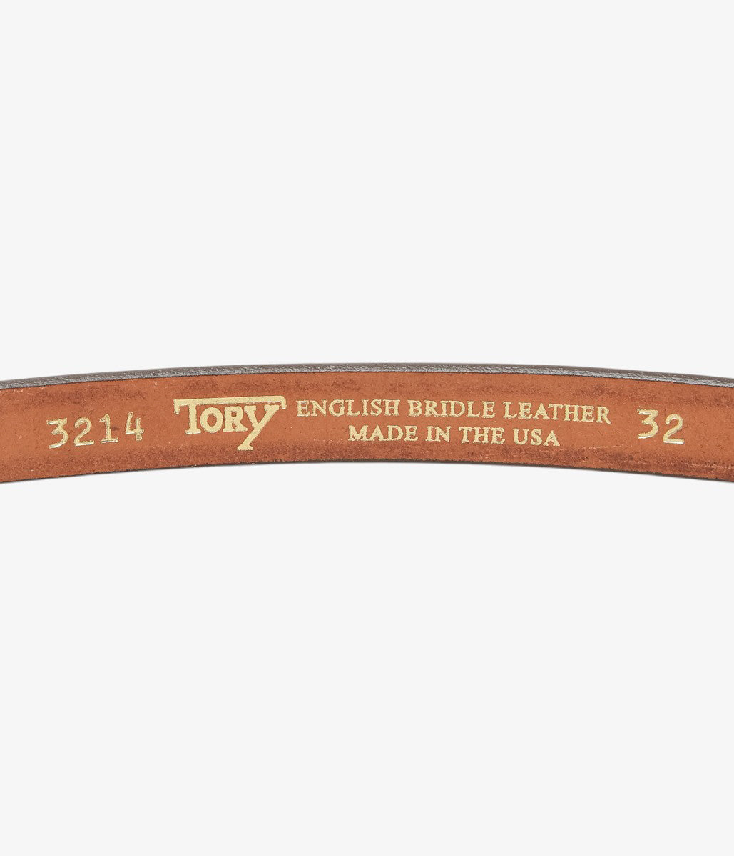 TORY LEATHER ''3214 3/4 WIDE PLAIN CREASED BELT'' (OAKBARK/BRASS)