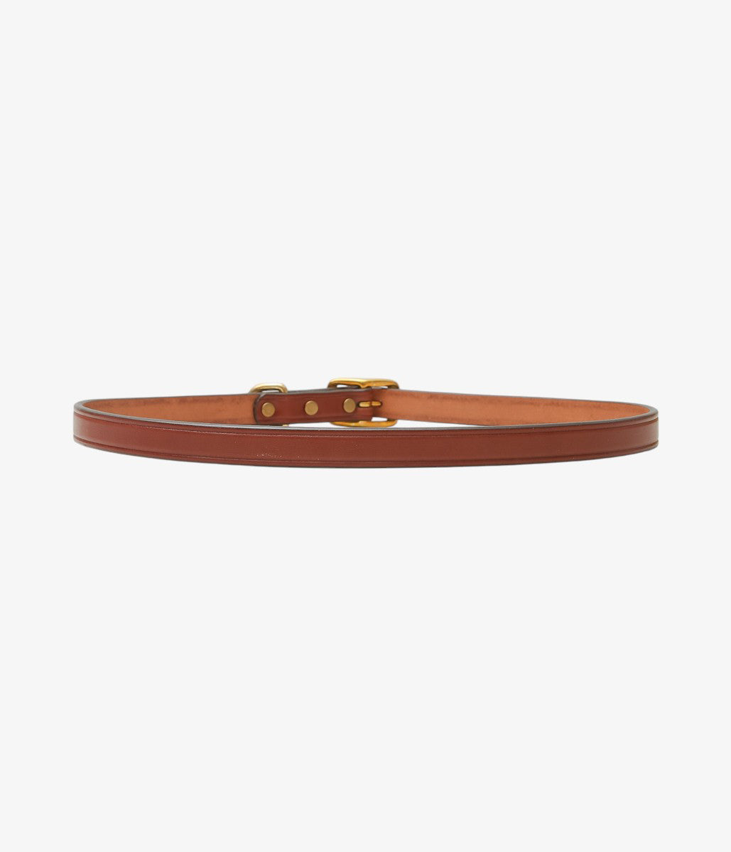 TORY LEATHER ''3214 3/4 WIDE PLAIN CREASED BELT'' (OAKBARK/BRASS)