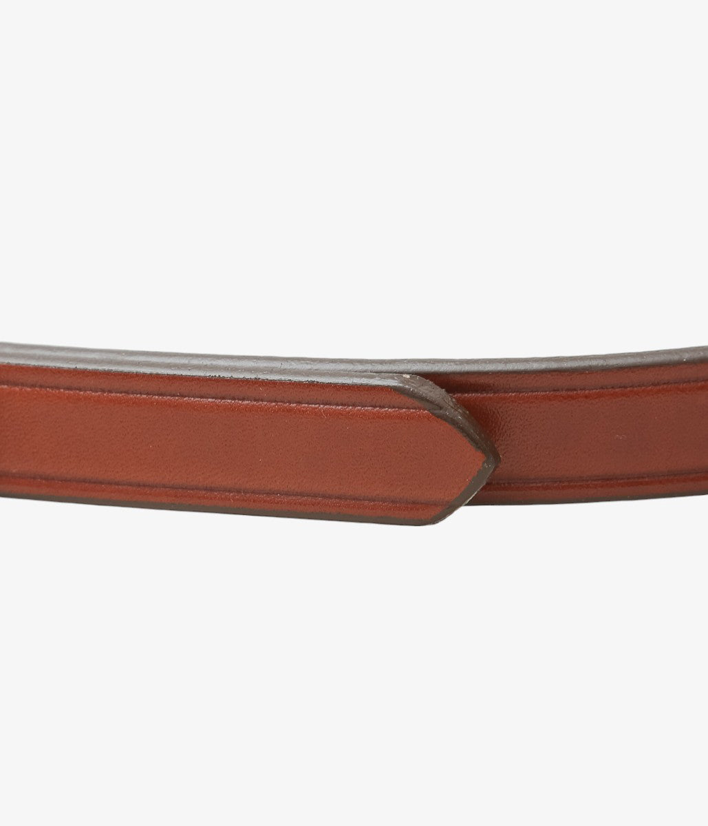 TORY LEATHER ''3214 3/4 WIDE PLAIN CREASED BELT'' (OAKBARK/BRASS)