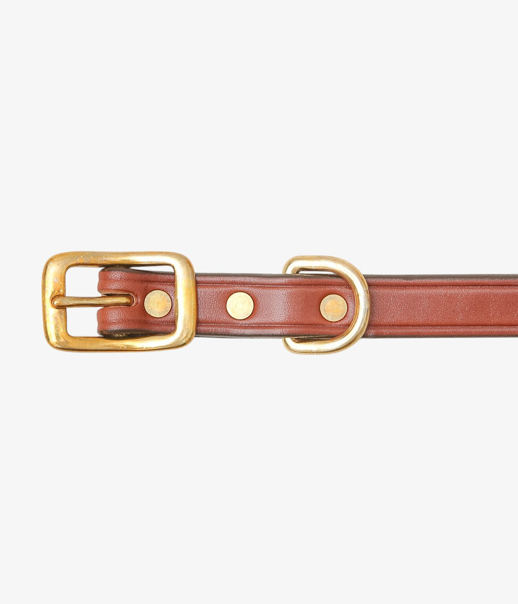 TORY LEATHER ''3214 3/4 WIDE PLAIN CREASED BELT'' (OAKBARK/BRASS)