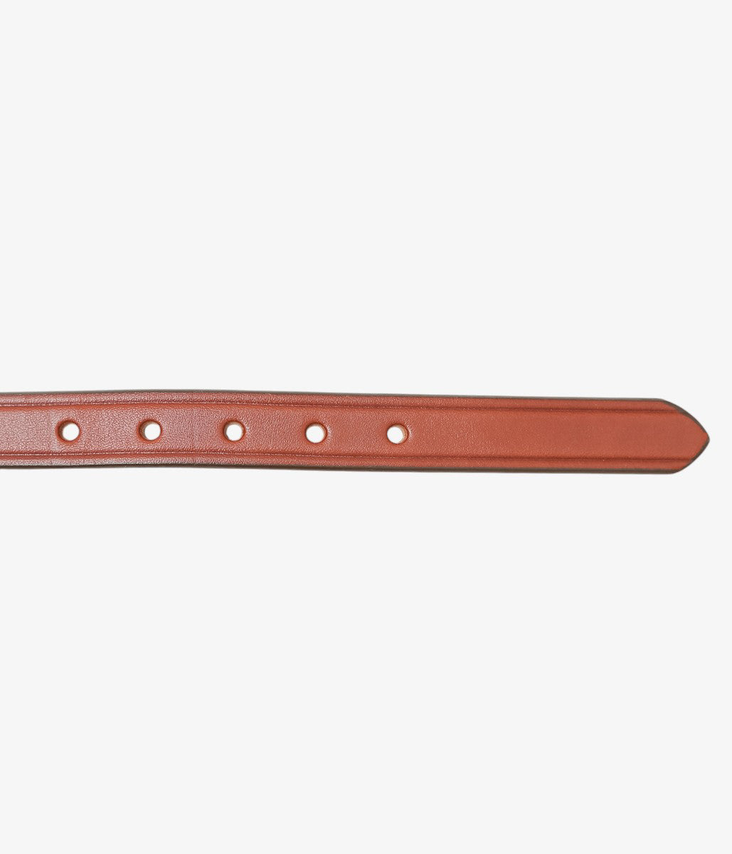 TORY LEATHER ''3214 3/4 WIDE PLAIN CREASED BELT'' (OAKBARK/BRASS)