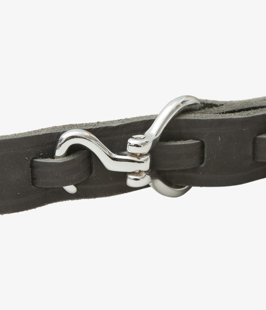 TORY LEATHER ''4015 NUBUCK MINI HOOF PICK BELT'' (BLACK/NICKEL)