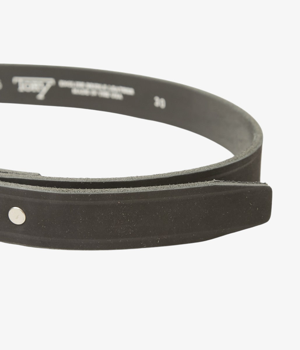 TORY LEATHER ''4015 NUBUCK MINI HOOF PICK BELT'' (BLACK/NICKEL)
