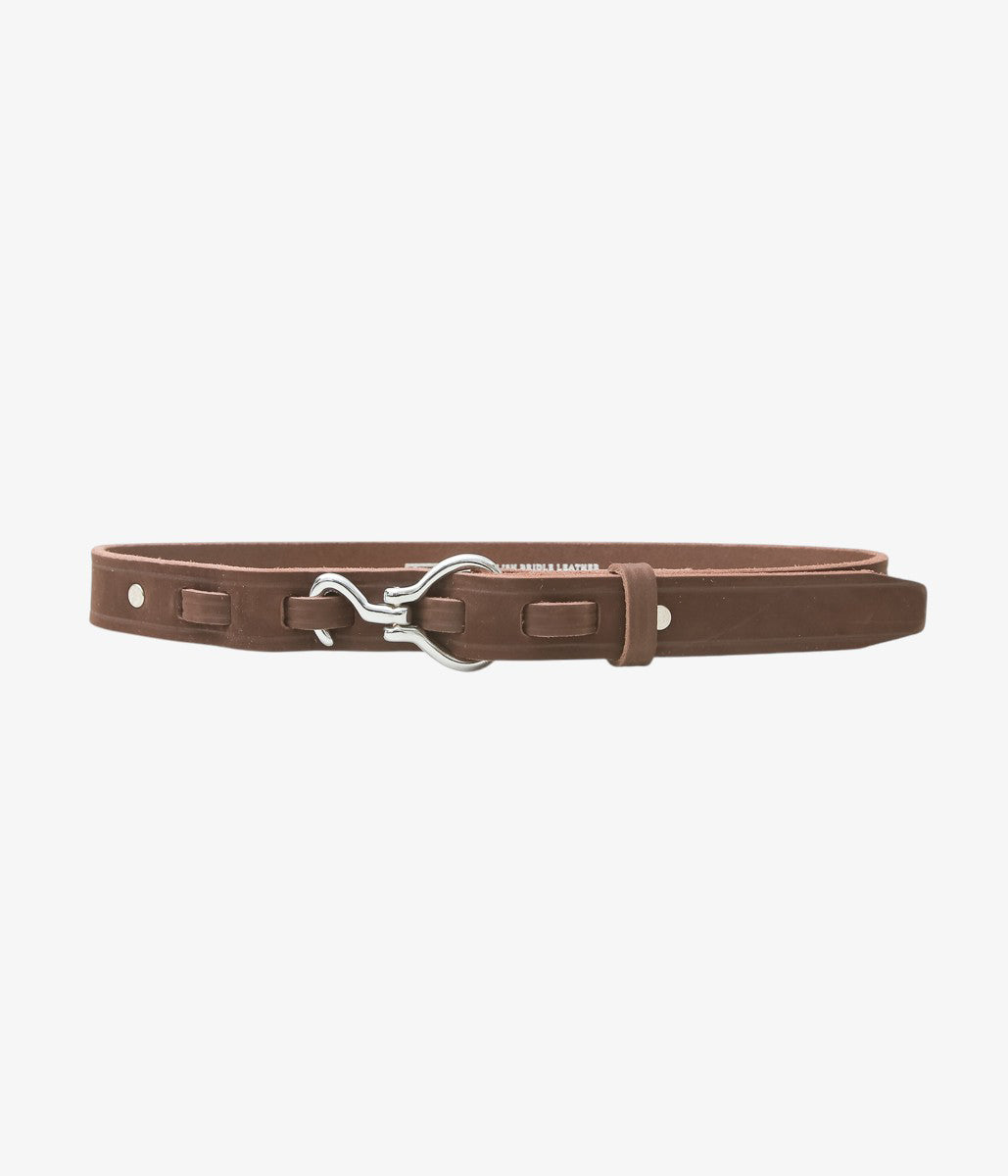 TORY LEATHER ''4016 NUBUCK MINI HOOF PICK BELT'' (DARK CHOCOLATE)