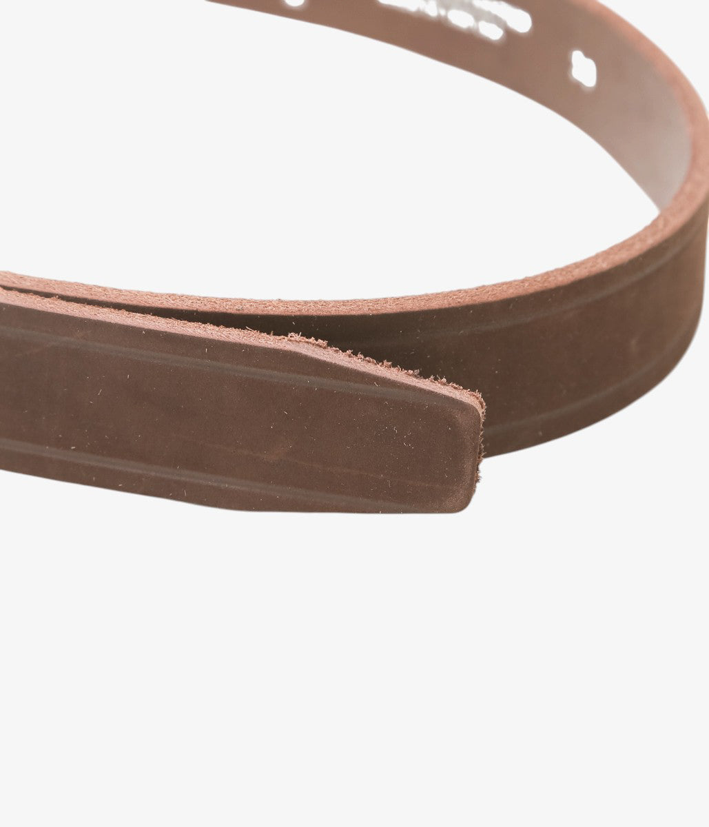 TORY LEATHER ''4016 NUBUCK MINI HOOF PICK BELT'' (DARK CHOCOLATE)