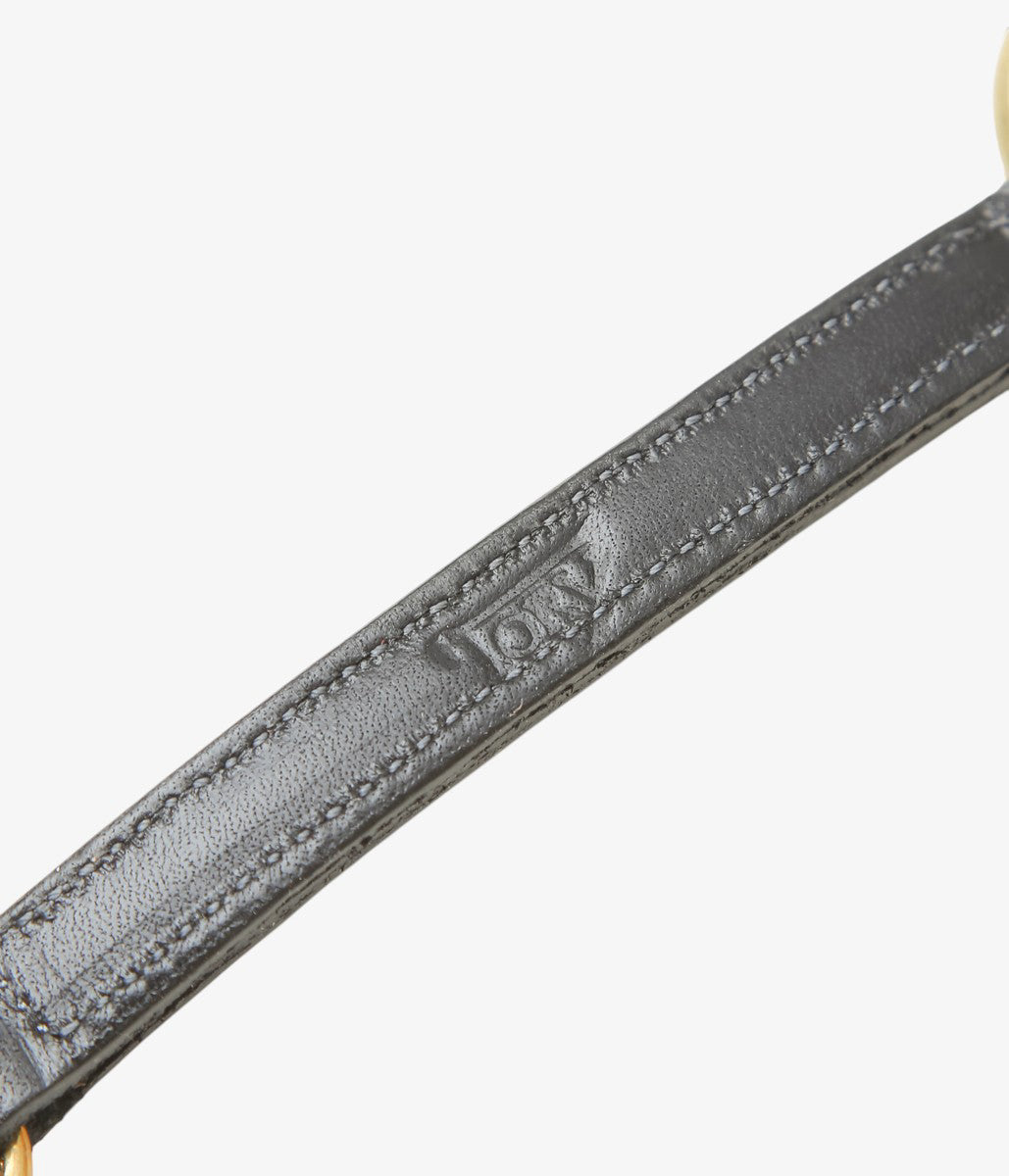 TORY LEATHER ''STIRUP LEATHER KEY FOB'' (BLACK/BRASS)