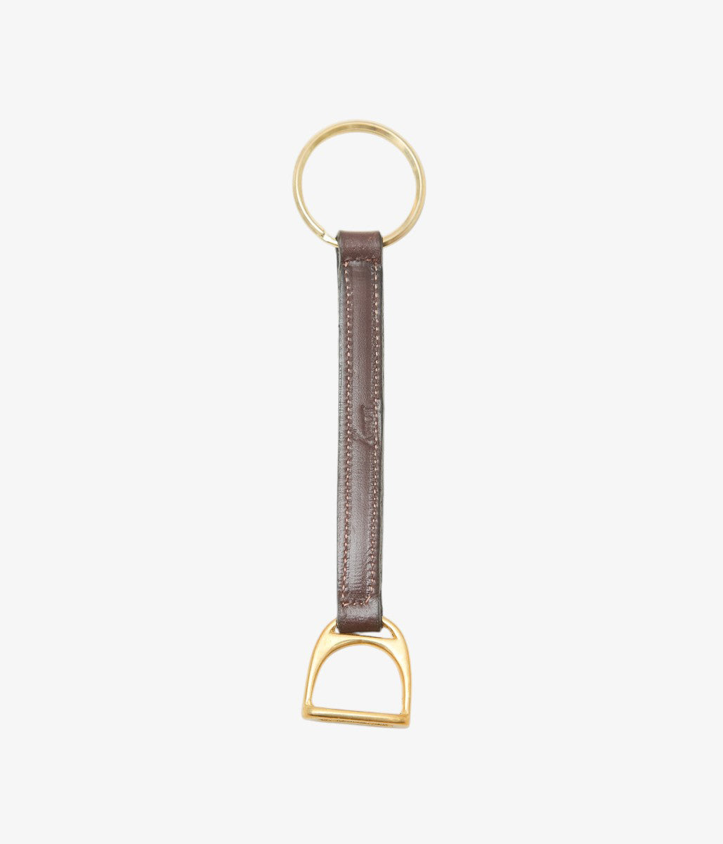 TORY LEATHER ''STIRUP LEATHER KEY FOB'' (HAVANA/BRASS)