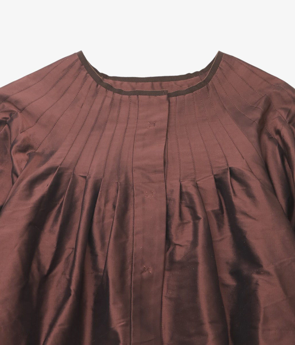 TOURNON ''SILK DUPION CROPPED JK'' (BROWN)