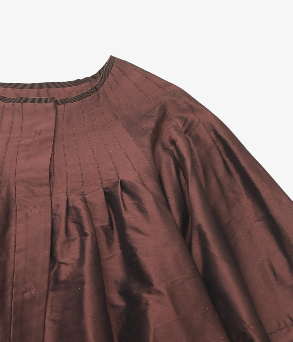 TOURNON ''SILK DUPION CROPPED JK'' (BROWN)