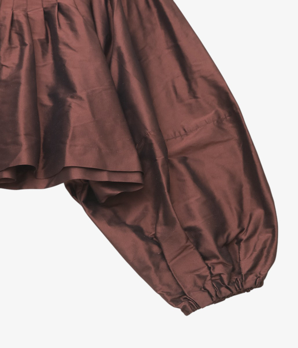 TOURNON ''SILK DUPION CROPPED JK'' (BROWN)