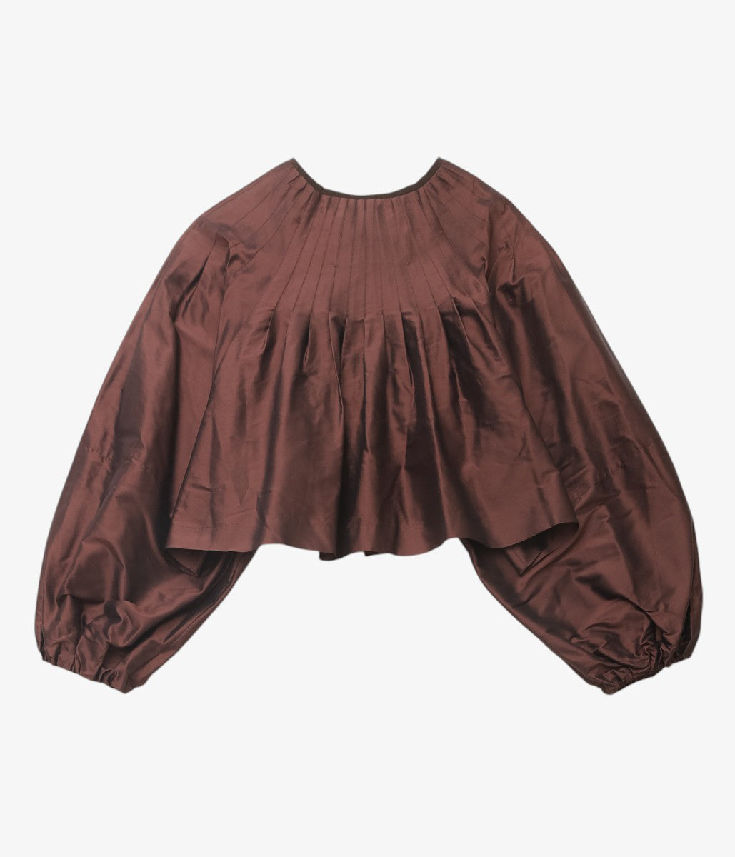 TOURNON ''SILK DUPION CROPPED JK'' (BROWN)