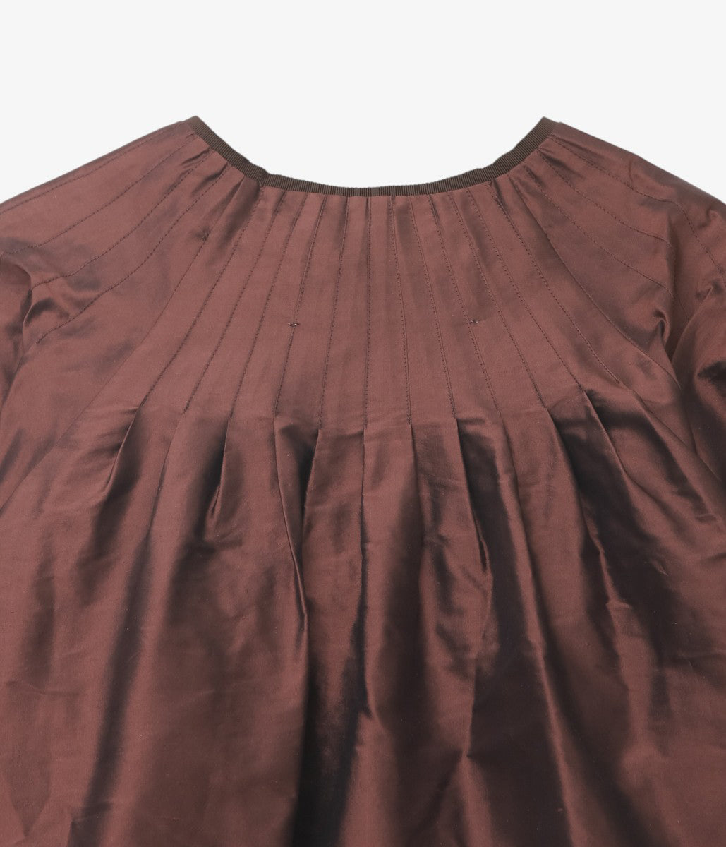 TOURNON ''SILK DUPION CROPPED JK'' (BROWN)