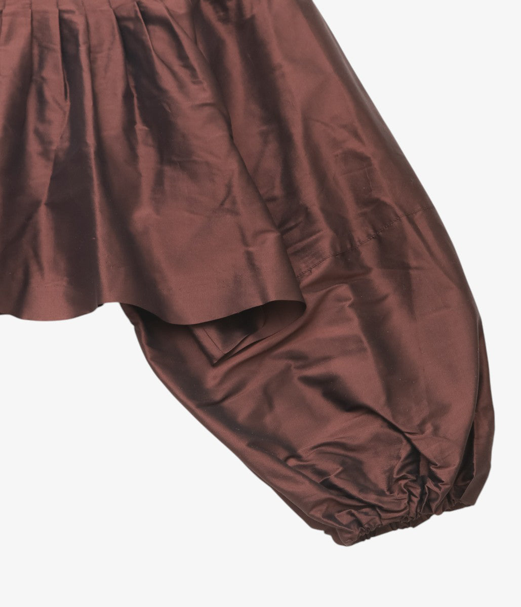 TOURNON ''SILK DUPION CROPPED JK'' (BROWN)