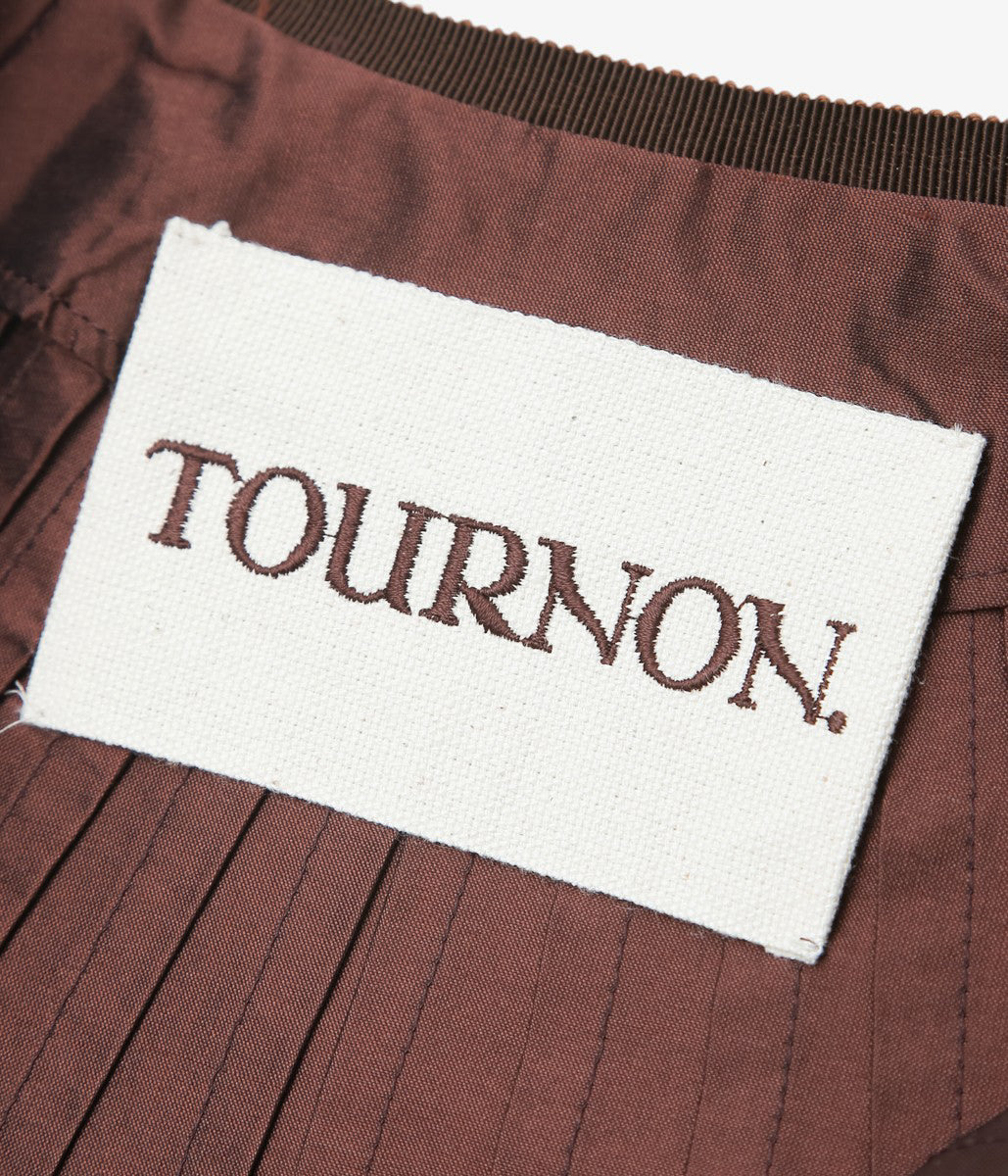 TOURNON ''SILK DUPION CROPPED JK'' (BROWN)