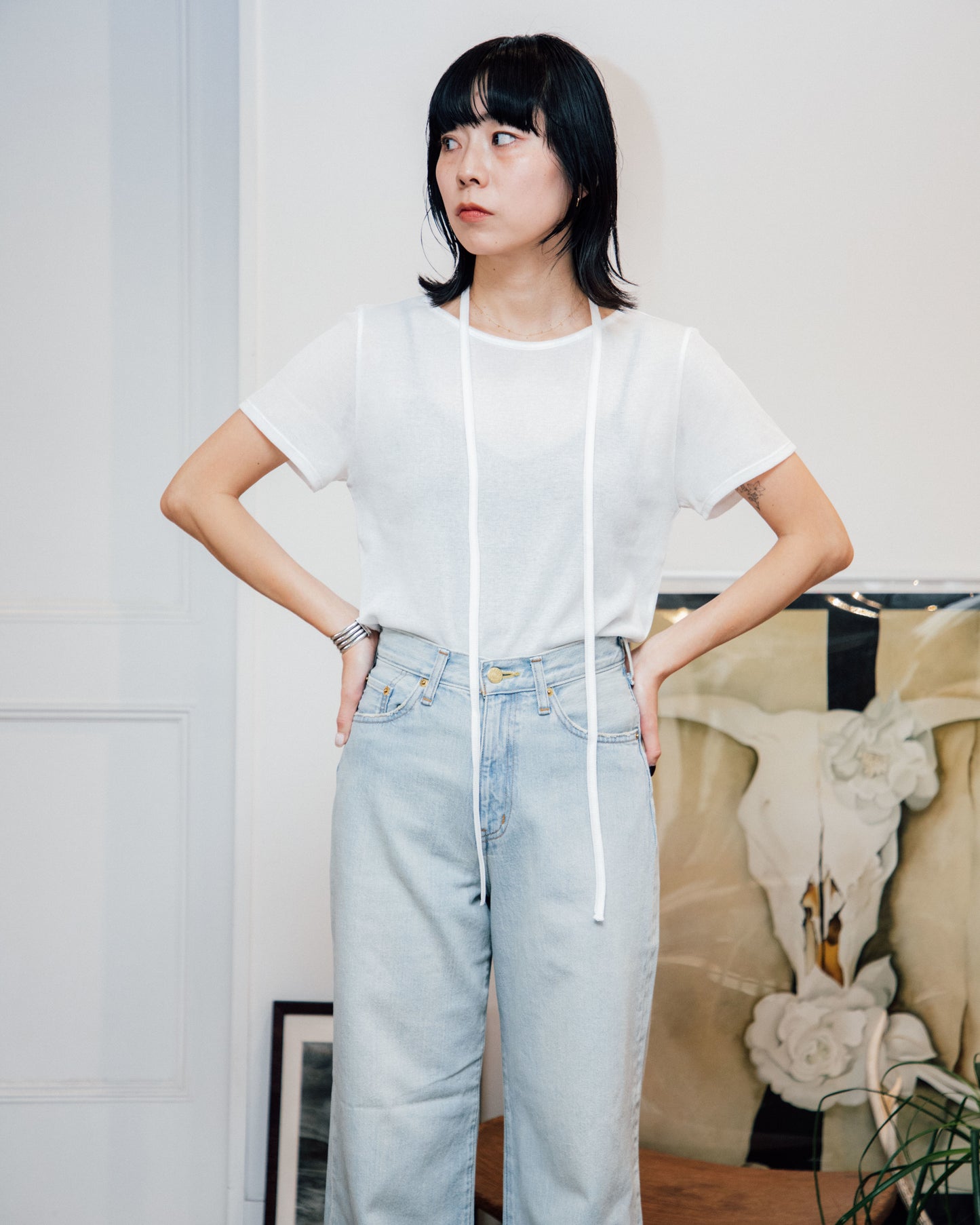 TU ES MON TRESOIR ''CHOKER T-SHIRT'' (WHITE) – THE STORE BY