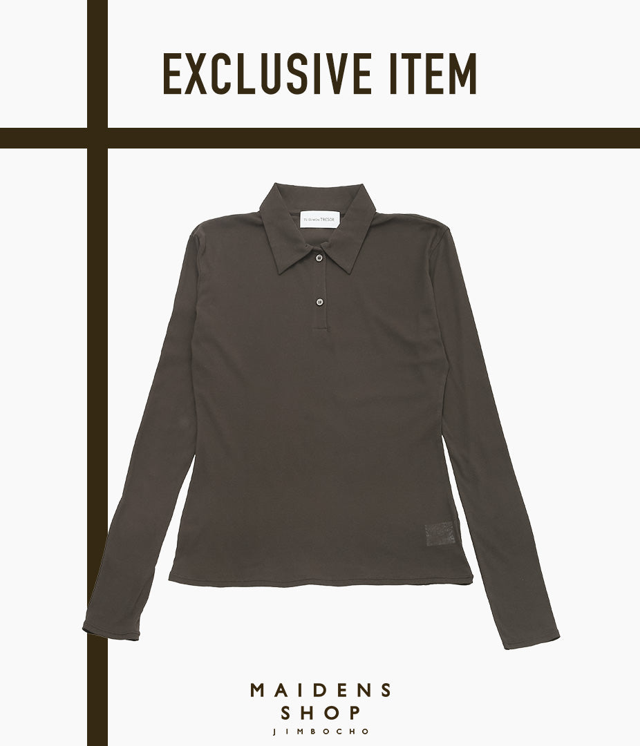 TU ES MON TRESOR ''LONG-SLEEVE POLO SHIRT'' (DARK BROWN)