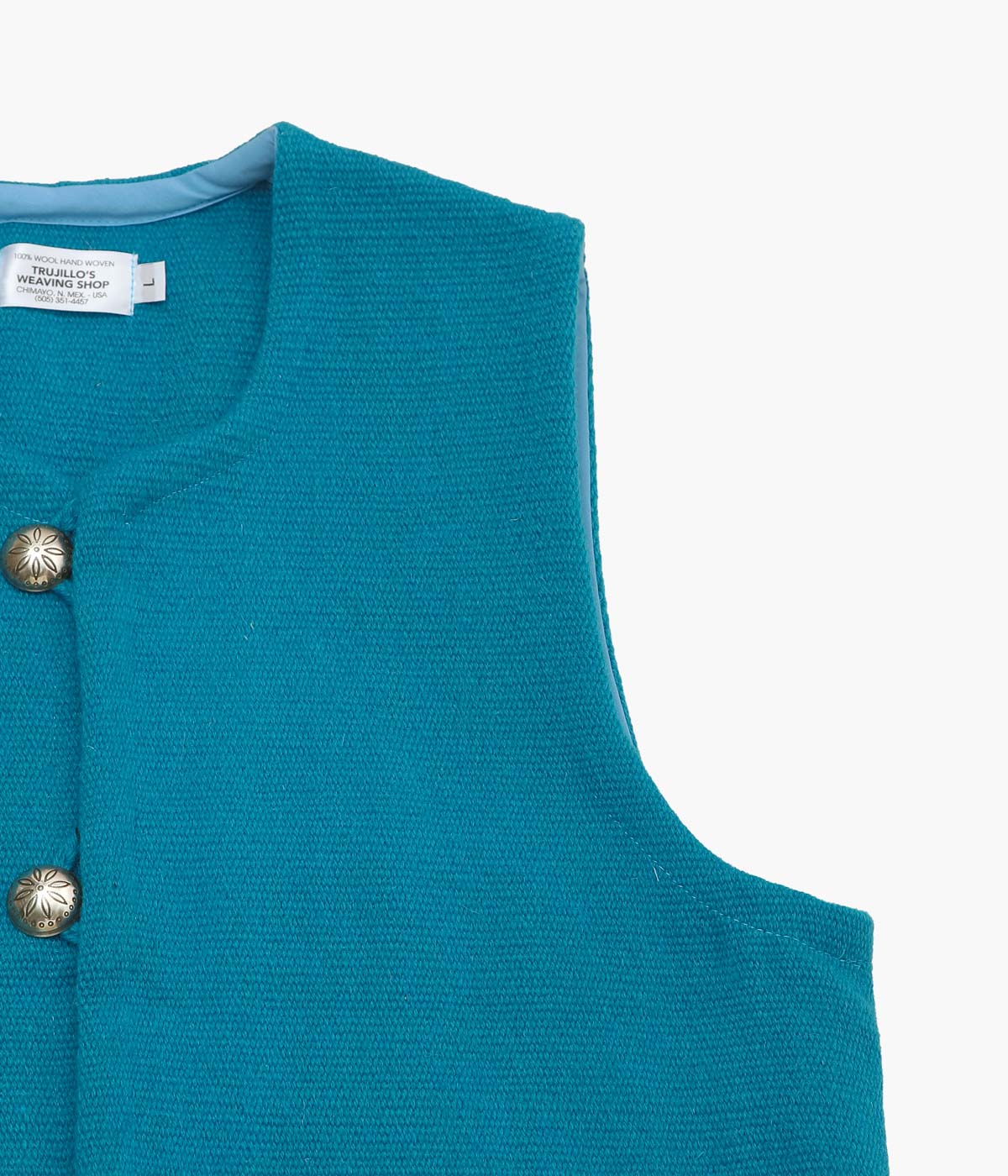 TRUJILLO'S ''CHIMAYO VEST FOR MAIDENS SHOP'' (TURQUOISE) – THE