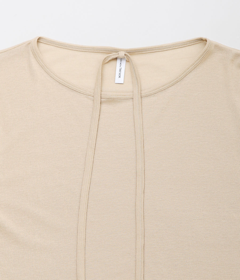 TU ES MON TRESOIR ''CHOKER T-SHIRT'' (BEIGE)