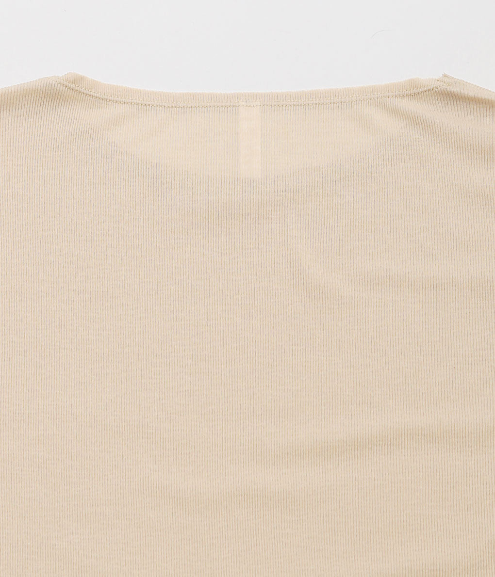 TU ES MON TRESOIR ''CUT-OFF LONG SLEEVE TOP'' (BEIGE) – THE