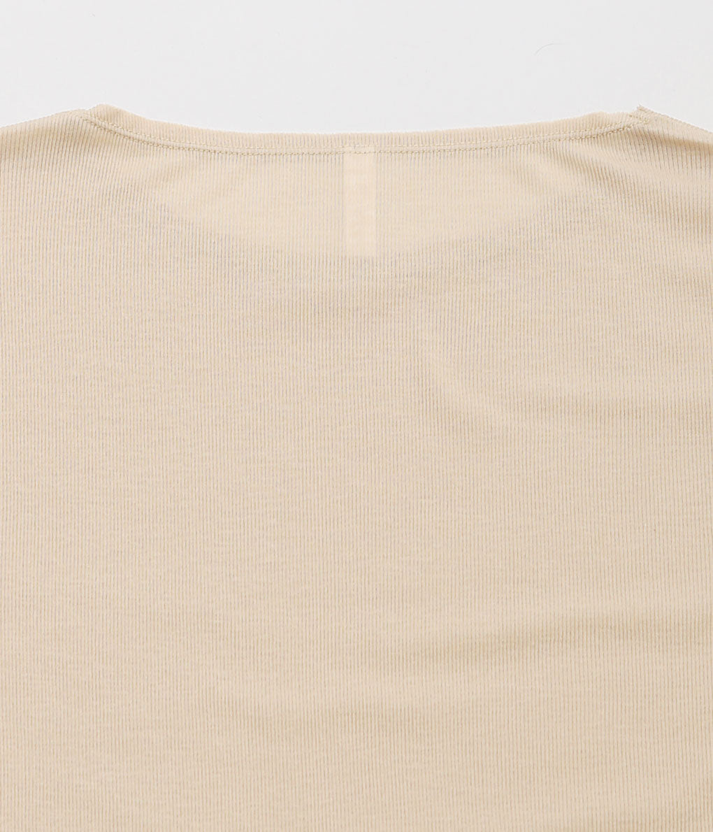 TU ES MON TRESOIR ''CUT-OFF LONG SLEEVE TOP'' (BEIGE)