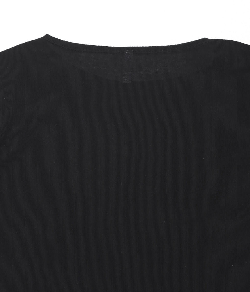 TU ES MON TRESOIR ''CUT-OFF LONG SLEEVE TOP'' (BLACK)