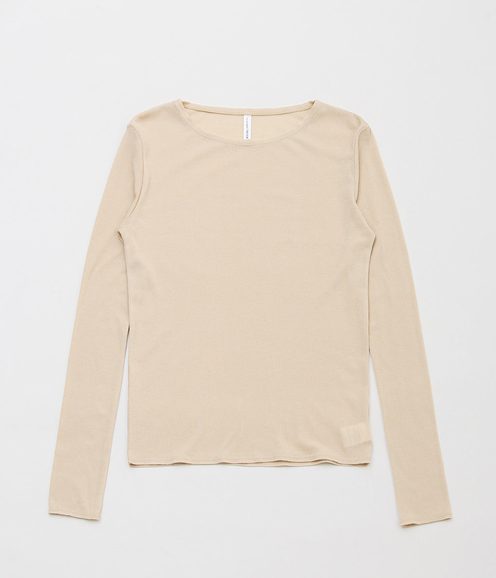 TU ES MON TRESOIR ''CUT-OFF LONG SLEEVE TOP'' (BEIGE)