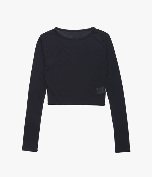 TU ES MON TRESOR ''CREW NECK CROPPED TOP'' (BLACK)
