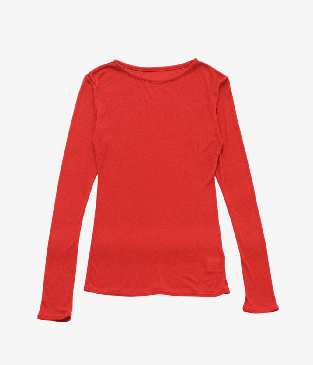 TU ES MON TRESOR ''CREW NECK TOP - TENCEL CASHMERE'' (RED)