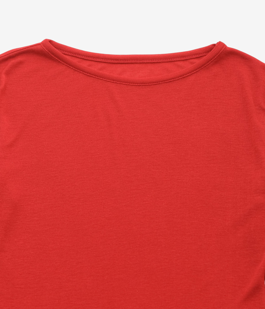 TU ES MON TRESOR ''CREW NECK TOP - TENCEL CASHMERE'' (RED)