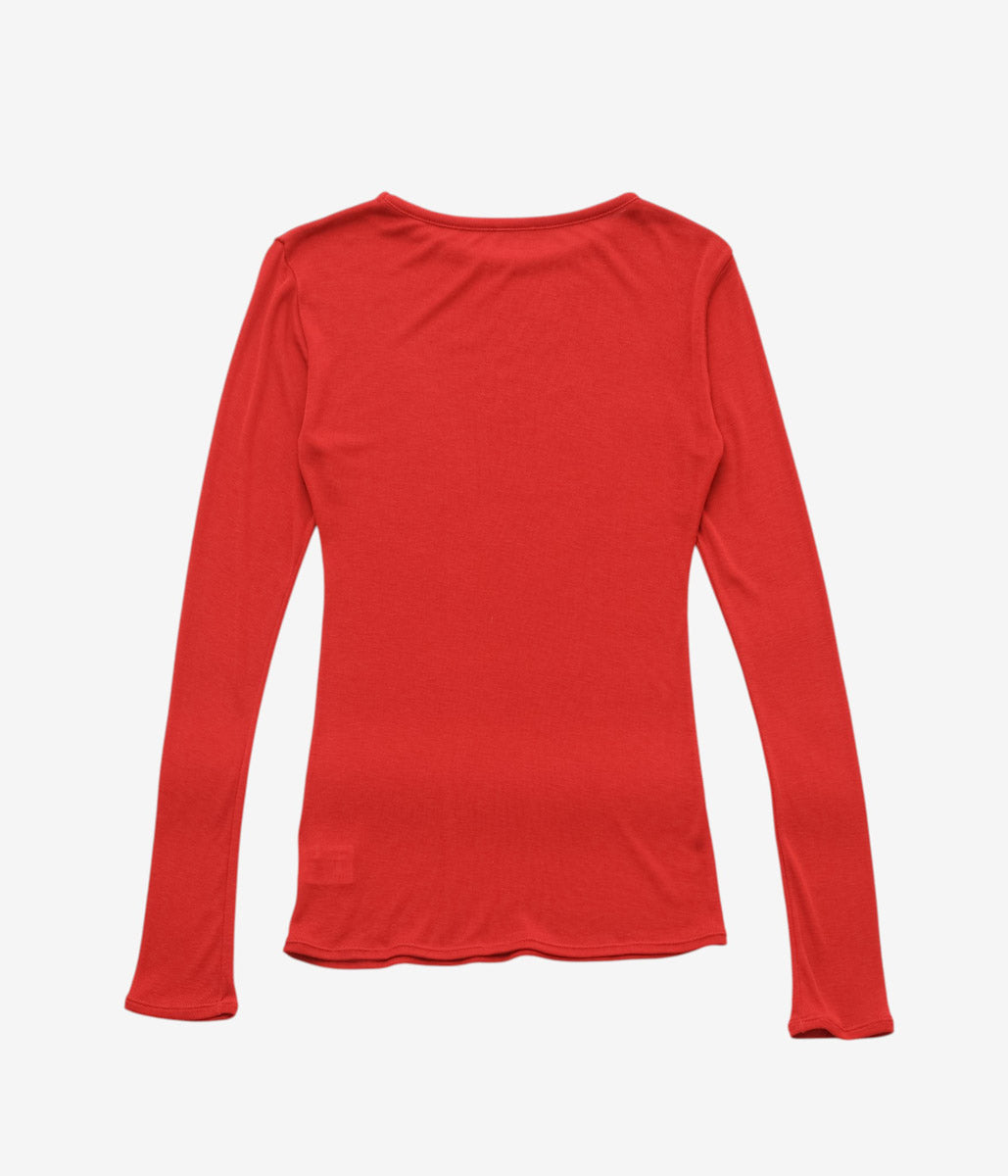 TU ES MON TRESOR ''CREW NECK TOP - TENCEL CASHMERE'' (RED)
