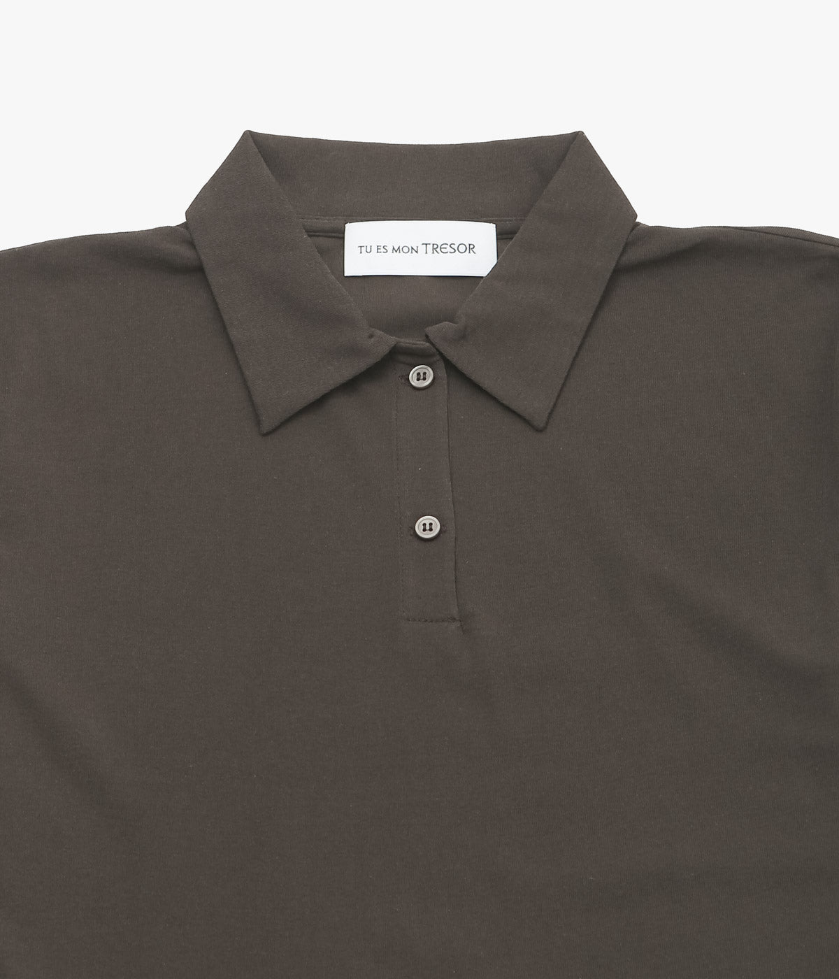 TU ES MON TRESOR ''LONG-SLEEVE POLO SHIRT'' (DARK BROWN) – THE