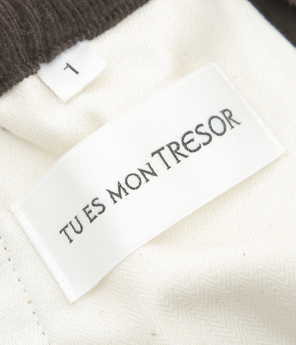 TU ES MON TRESOR ''THE CHALCEDONY JEAN CORDUROY'' (BROWN)