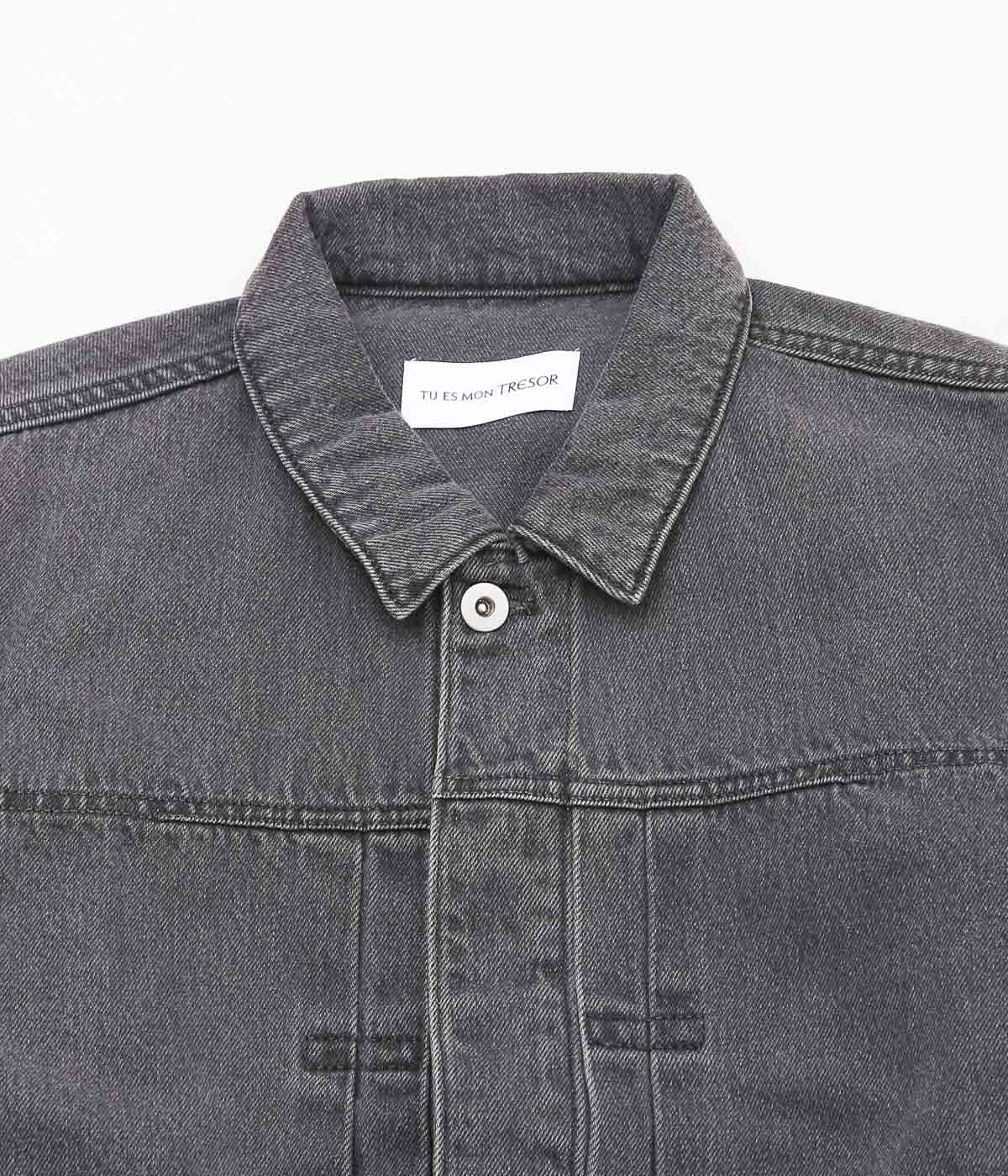 TU ES MON TRESOR ''THE EMERALD DENIM JACKET UNISEX'' (SOLID BLACK 3 YEAR)