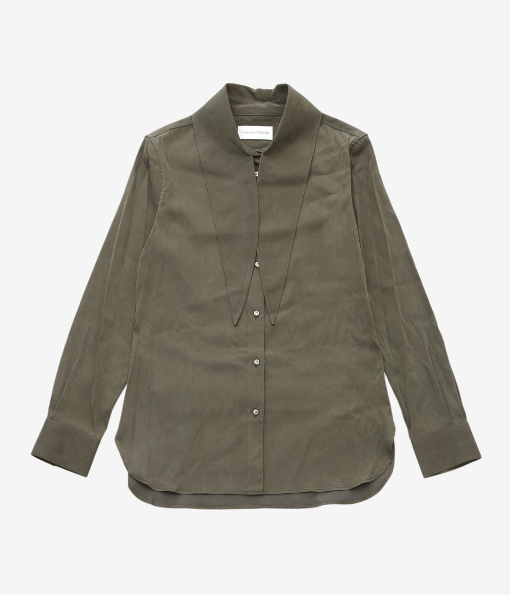 TU ES MON TRESOR ''THE RUTILE CUPRA SHIRT'' (D.OLIVE)