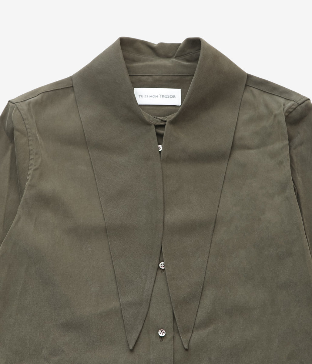 TU ES MON TRESOR ''THE RUTILE CUPRA SHIRT'' (D.OLIVE)