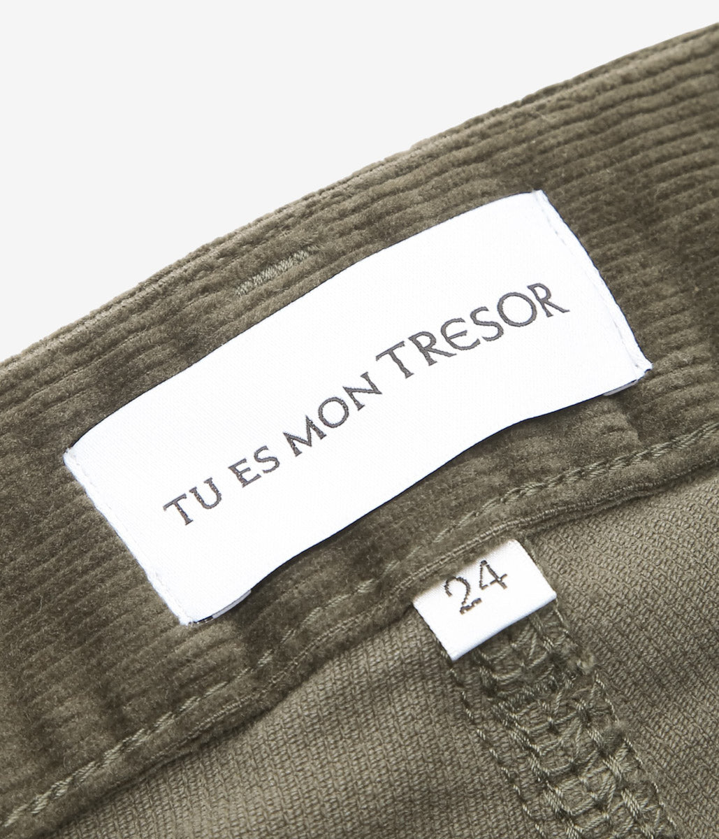 TU ES MON TRESOR ''THE RUTILE JEAN - STRETCH CORDUROY'' (OLIVE)