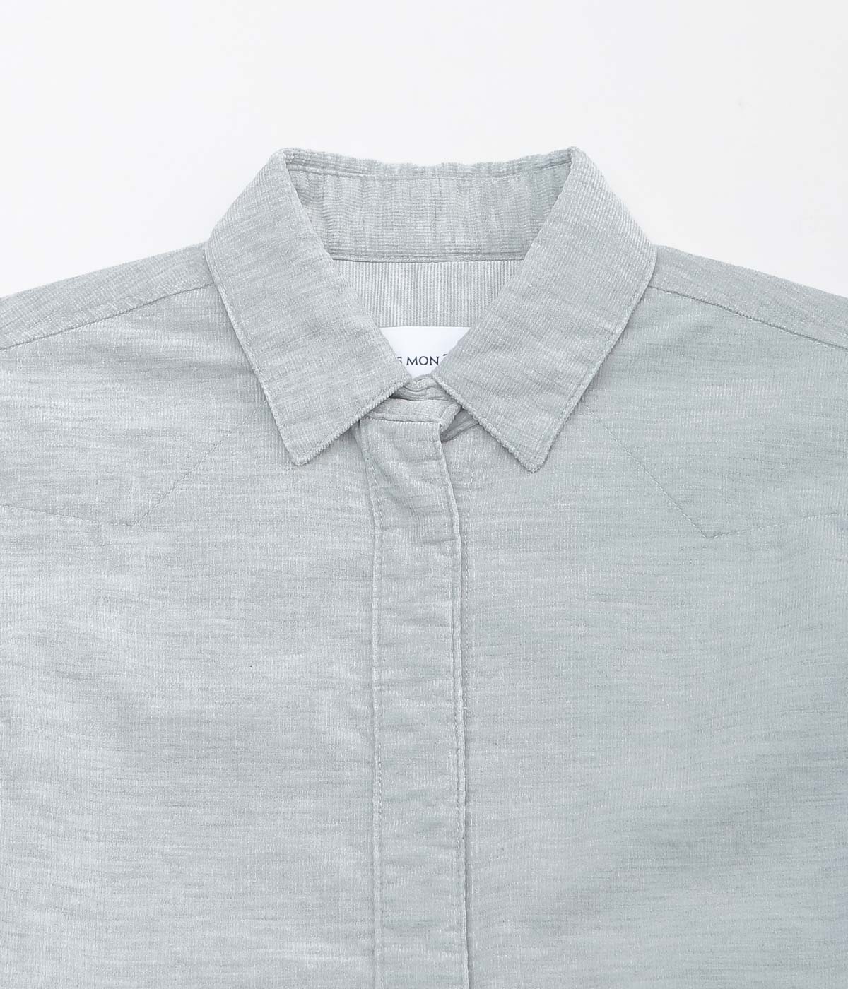 TU ES MON TRESOR ''THE TURQUOISE CORDUROY SHIRT'' (LIGHT GREY)
