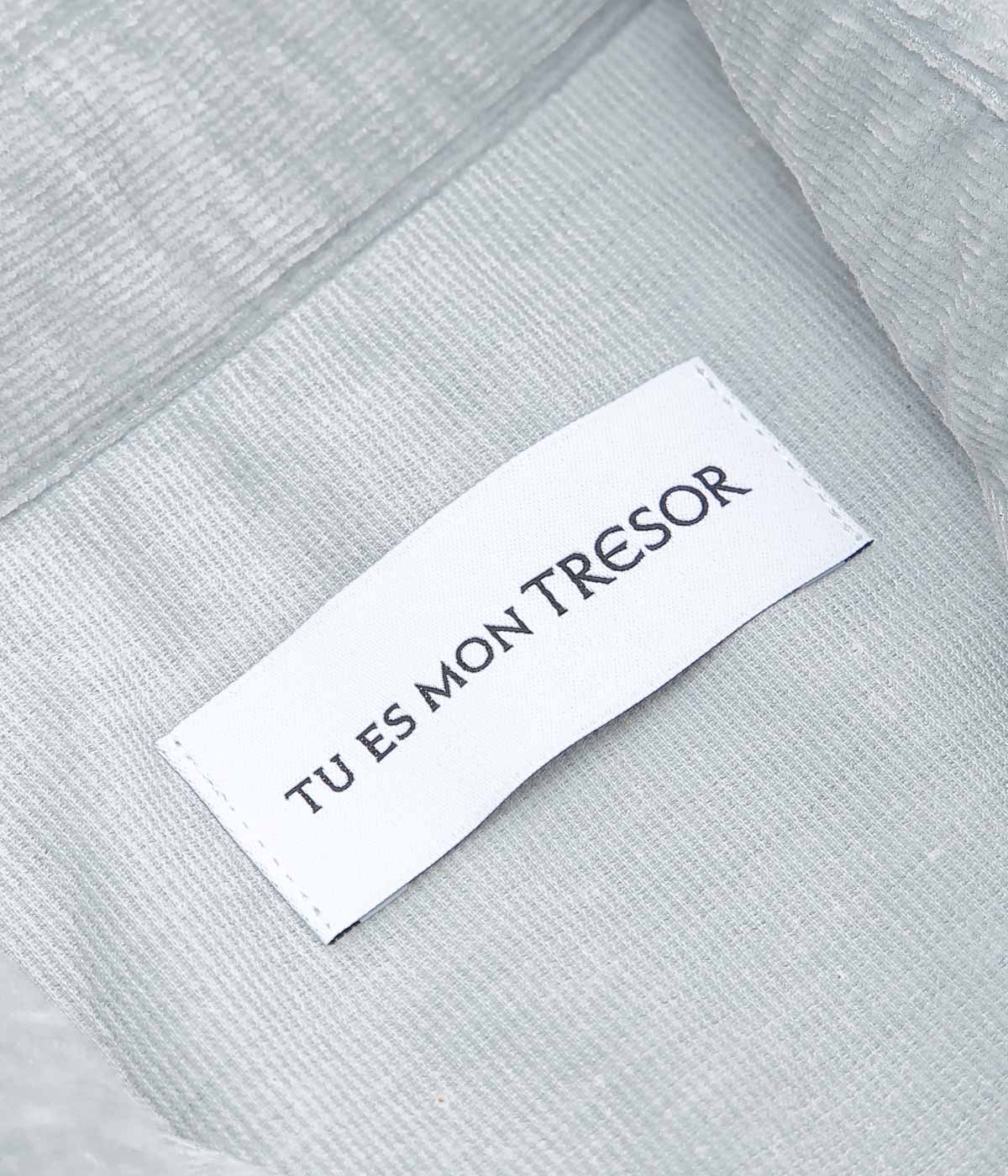 TU ES MON TRESOR ''THE TURQUOISE CORDUROY SHIRT'' (LIGHT GREY)