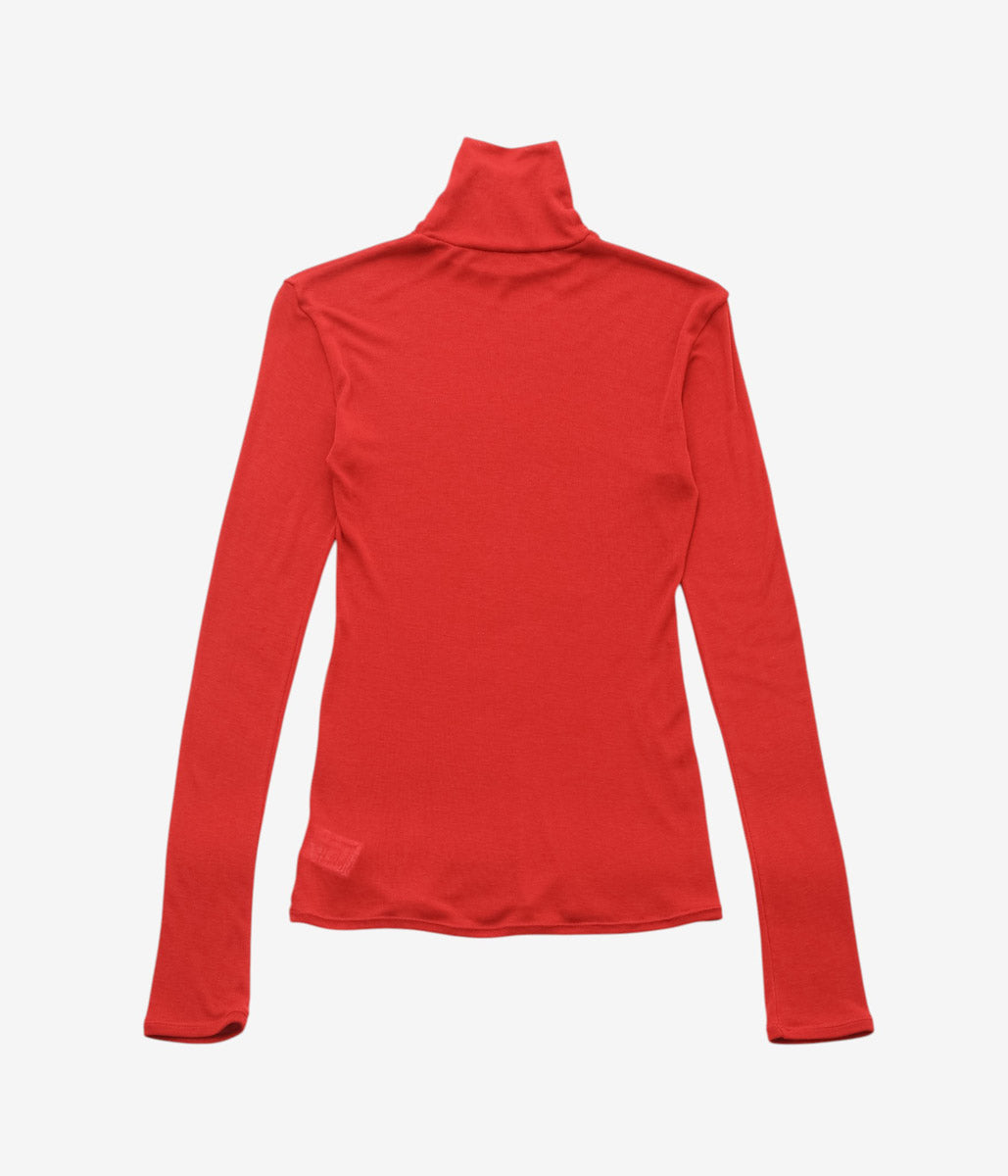 TU ES MON TRESOR ''TURTLENECK TOP - TENCEL CASHMERE'' (RED)