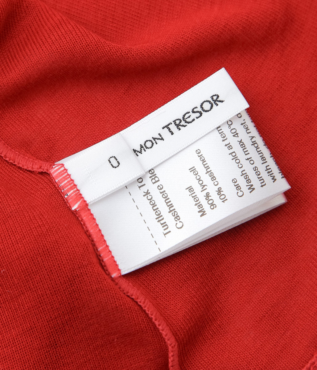 TU ES MON TRESOR ''TURTLENECK TOP - TENCEL CASHMERE'' (RED)