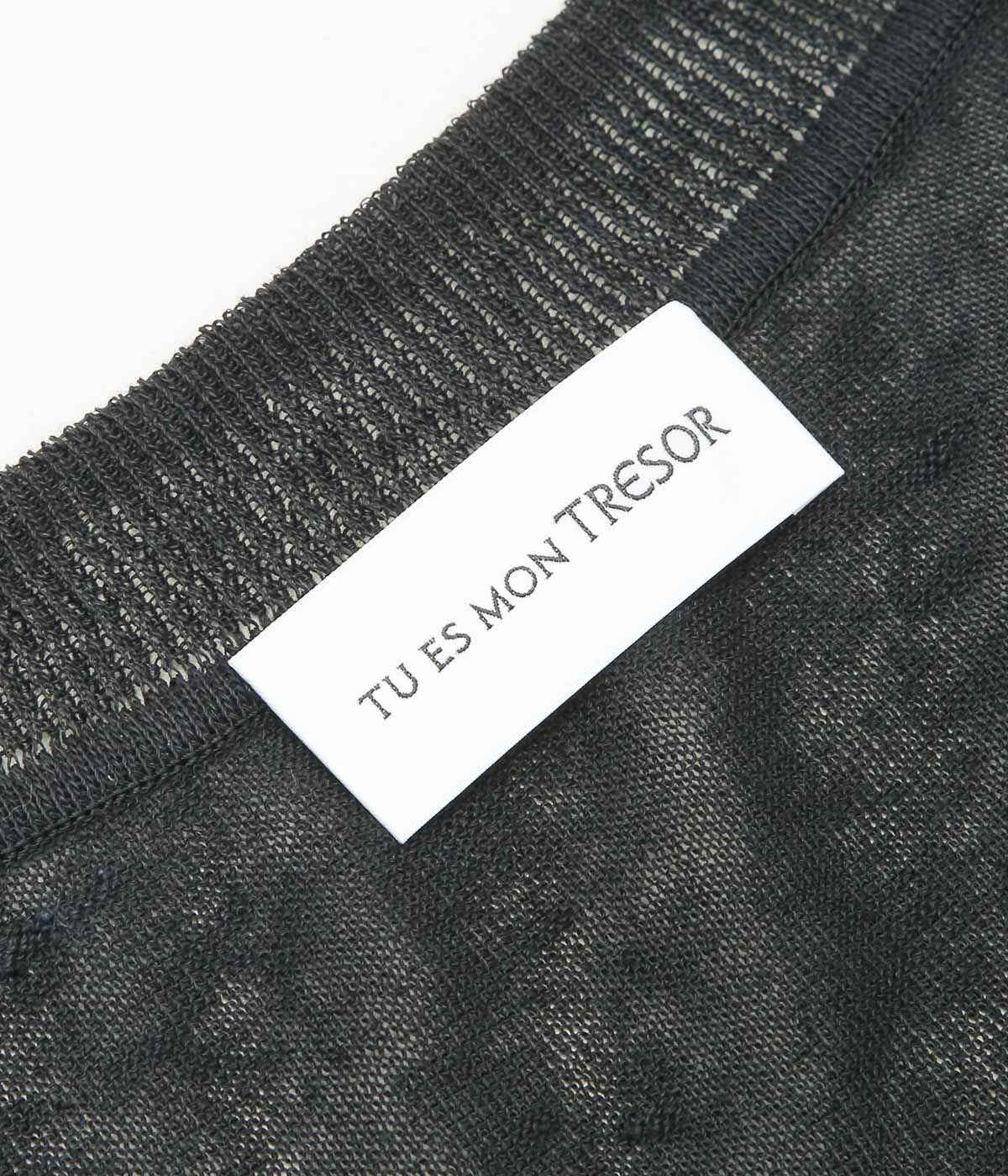 TU ES MON TRESOR ''V-NECK LINEN KNIT VEST'' (BLACK)