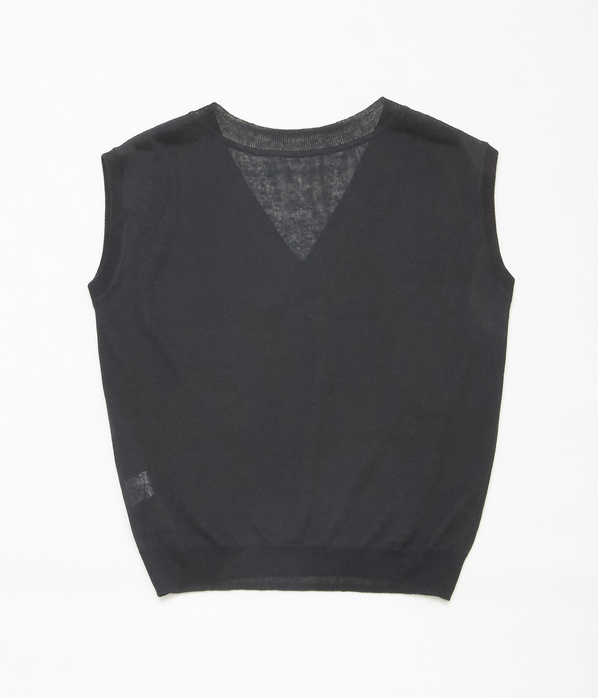 TU ES MON TRESOR ''V-NECK LINEN KNIT VEST'' (BLACK)